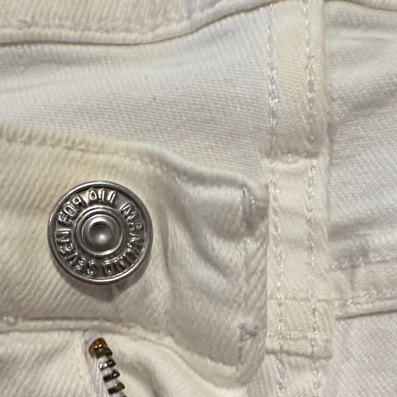 7 For All Mankind White Wide Leg Jeans - Picture 2 of 9